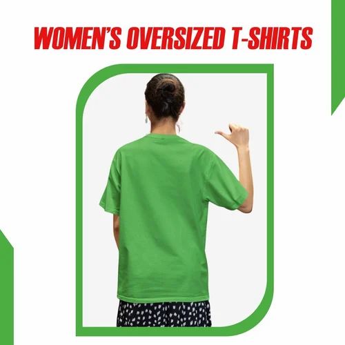 Womens Green Oversized T Shirt