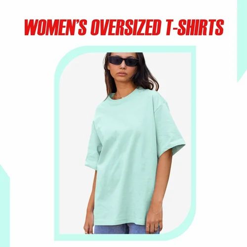 Womens Aqua Oversized T Shirt