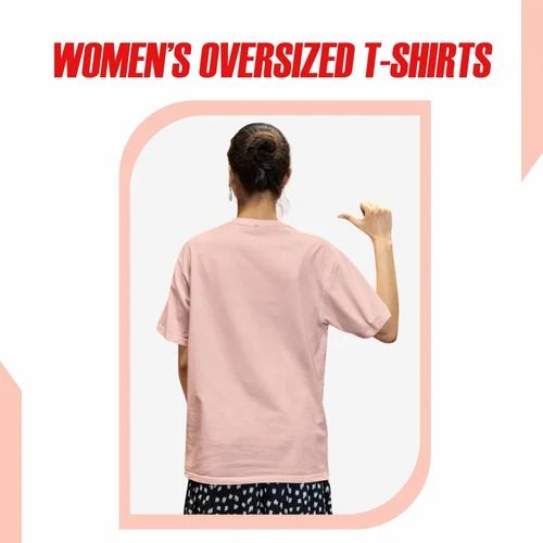 Womens Peach Oversized T Shirt