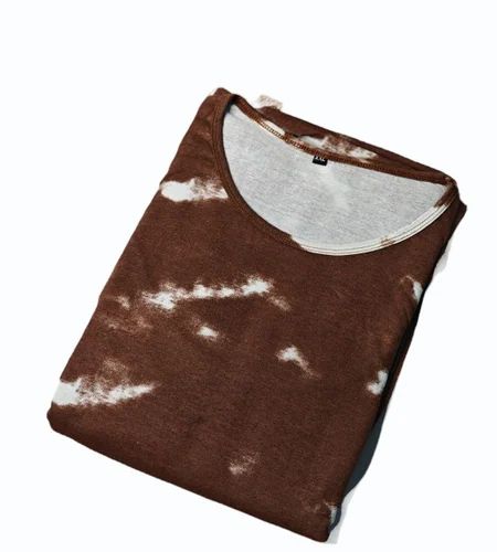 Printed Brown Cotton Maternity T Shirt