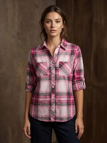 Casual Organic Cotton Checked Ladies Shirt