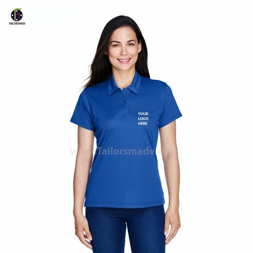 Customizable Women's Corporate Collar T-Shirts with Logo, Size: Medium