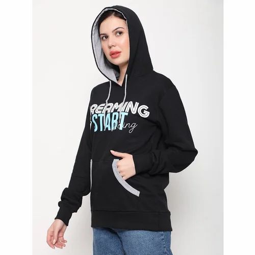 Full Sleeve Ladies Hooded Tshirt, Casual Wear