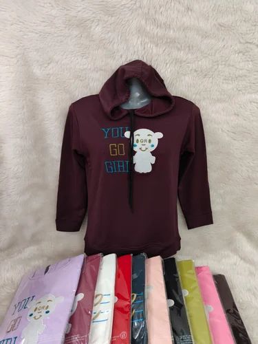 Formal Wear Ladies Wine Hooded T Shirt