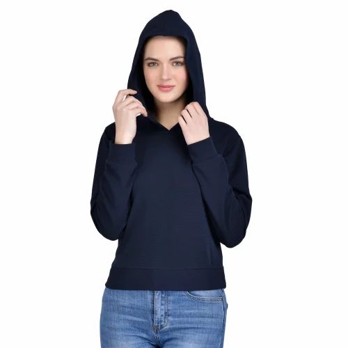 Full Sleeve Ladies Hoodies T Shirt, Casual Wear, Size: Medium
