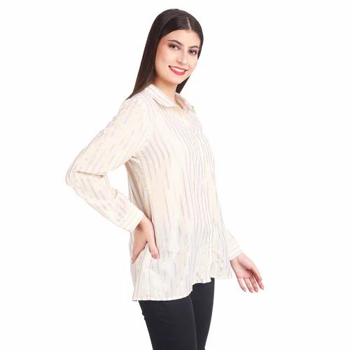 Ladies Formal Striped Shirts, Size: Medium