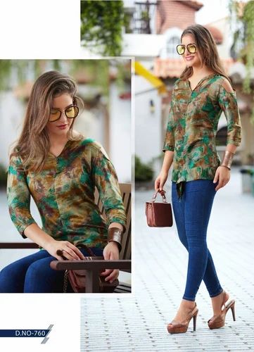 Printed Multicolor Ladies Shirt Wholesale, Formal