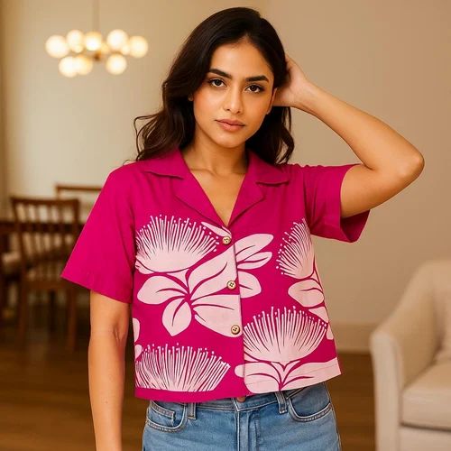 Cotton Women Printed Shirt
