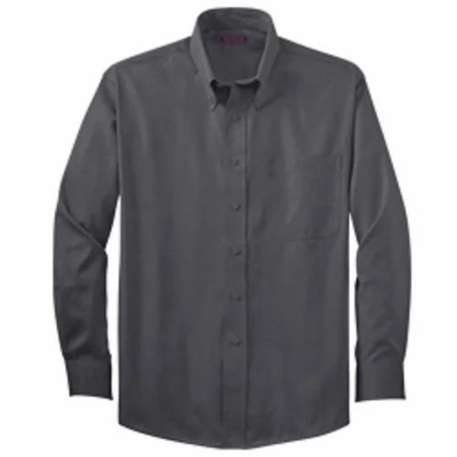 Casual Wear Collar Neck Men's Plain Cotton Shirt