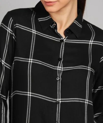 Checks Casul Women Shirt black check, Semi-formal, Size: Medium