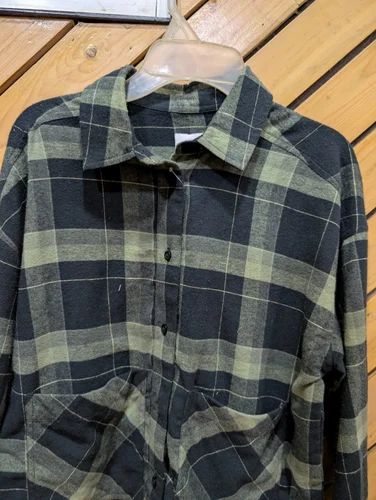 Ladies Black Cotton Check Shirt, Size: Medium