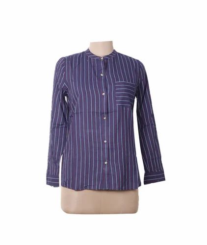 Ladies Cotton Full Sleeve Check Print Shirt, Size: S-XL