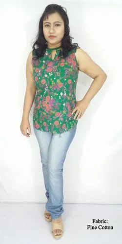 Maambe Printed Ladies Lizi Bizi Sleeveless Shirt