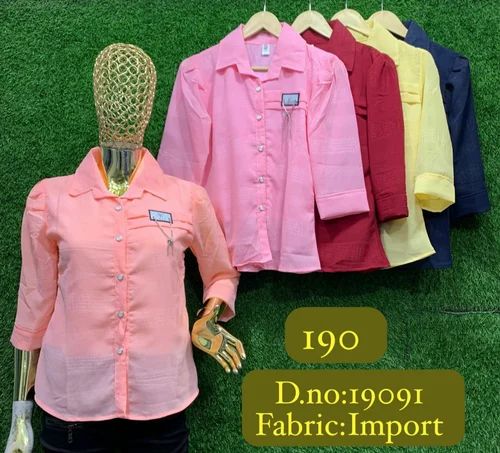 Plain Multicolor Western Shirts For Women, Size: XL, Semi-formal