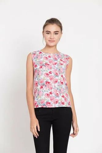 Sleeveless Round Women'S Tops And T-Shirt
