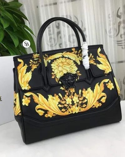 PU leather Printed Versace Ladies Handbag