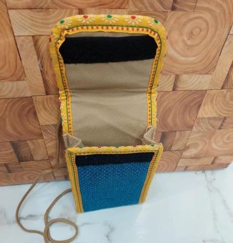 Jute Mini Sling Bag For Mobile