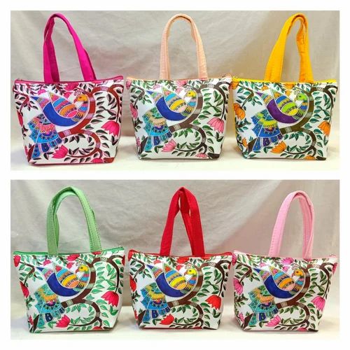 Promotional Bags Handled Indian Traditional Bag Peacock Printed Trending