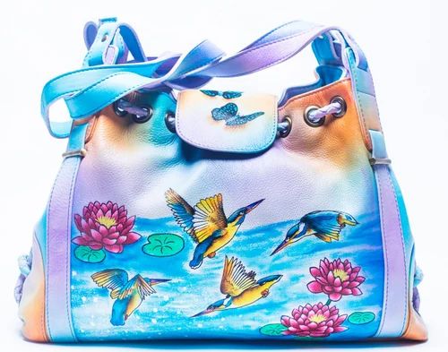 Hand Painted Leather Handbag