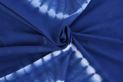 Indigo Hand Tie Dye Cotton Fabric For Home Furnishings Curtains, GSM: 80