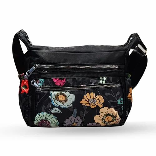 Black Polyester Handcuffs Handbags Casual Crossbody Bag Lightweight Side Bag