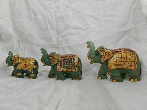 Shrinath Art Gallery Stone Green Jed Elephant