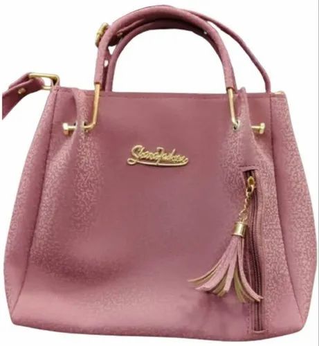Pink Ladies Polyurethane Hand Bag