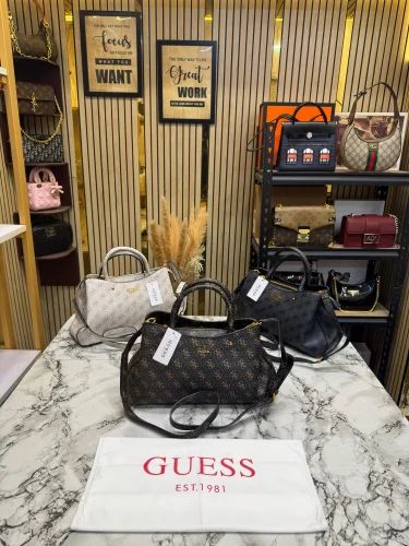 Guess Monogram Mini Premium Satchel Bag
