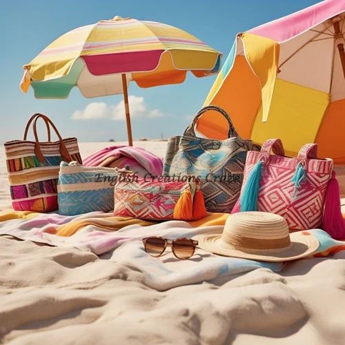 Mix Color Cotton Beach Tote Bags