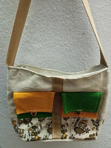 Oxford jute shoulder Handbag