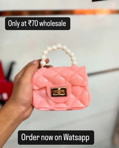 Polyester Kids Pearl Handbag