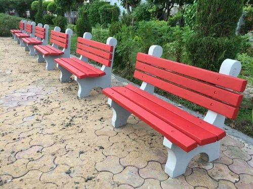Red 3 Seater RCC Garden Bench