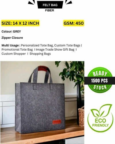 Double Handle Felt Fiber Handbag