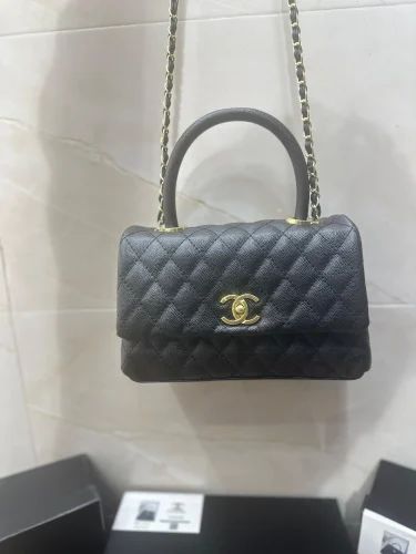 Leather Chanel FLAPBAG WITH TOP HANDLE BAG