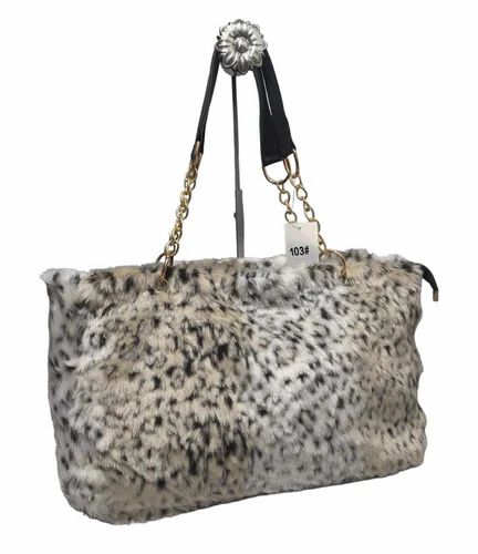 Printed Cotton Fur Tote Bags