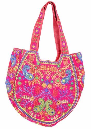 Cotton Traditional Ethnic Rajasthani Jaipuri Embroidered Hand bag Purse