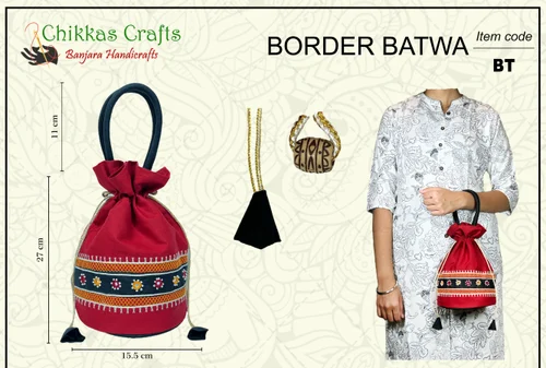 String Cotton Designer Hand Potli Bag