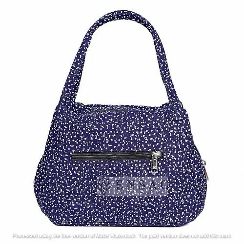 Polyester ENSAC Women Printed Fabric Handbag Trendy Shoulder Bag for Daily Use