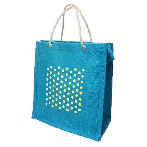 Jute Polka Dot Lunch Bag