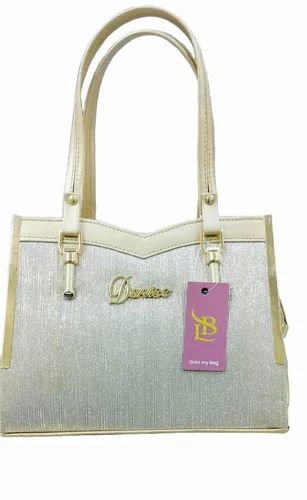 Ladies Silver Nylon Handbag