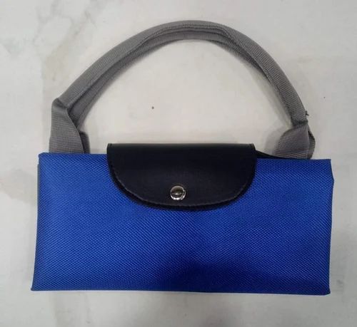Plain Ladies Blue Nylon Hand Bag