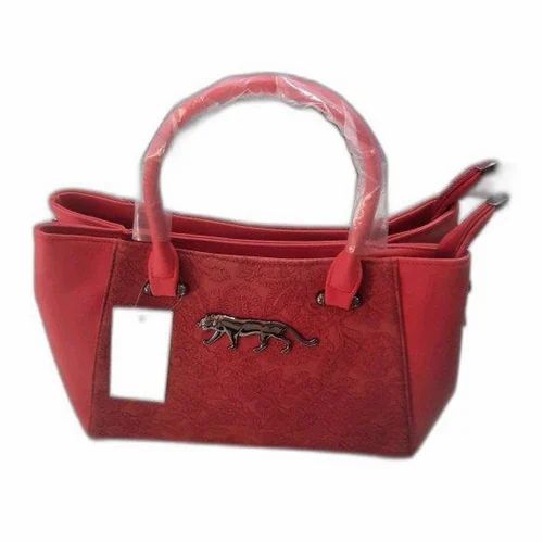 Plain Red Nylon Ladies Handbag