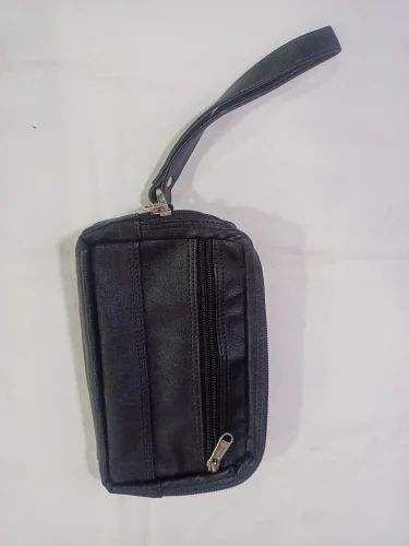 Black Plain Nylon Document Handbag