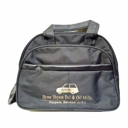 Nylon Black Printed Hand Bag