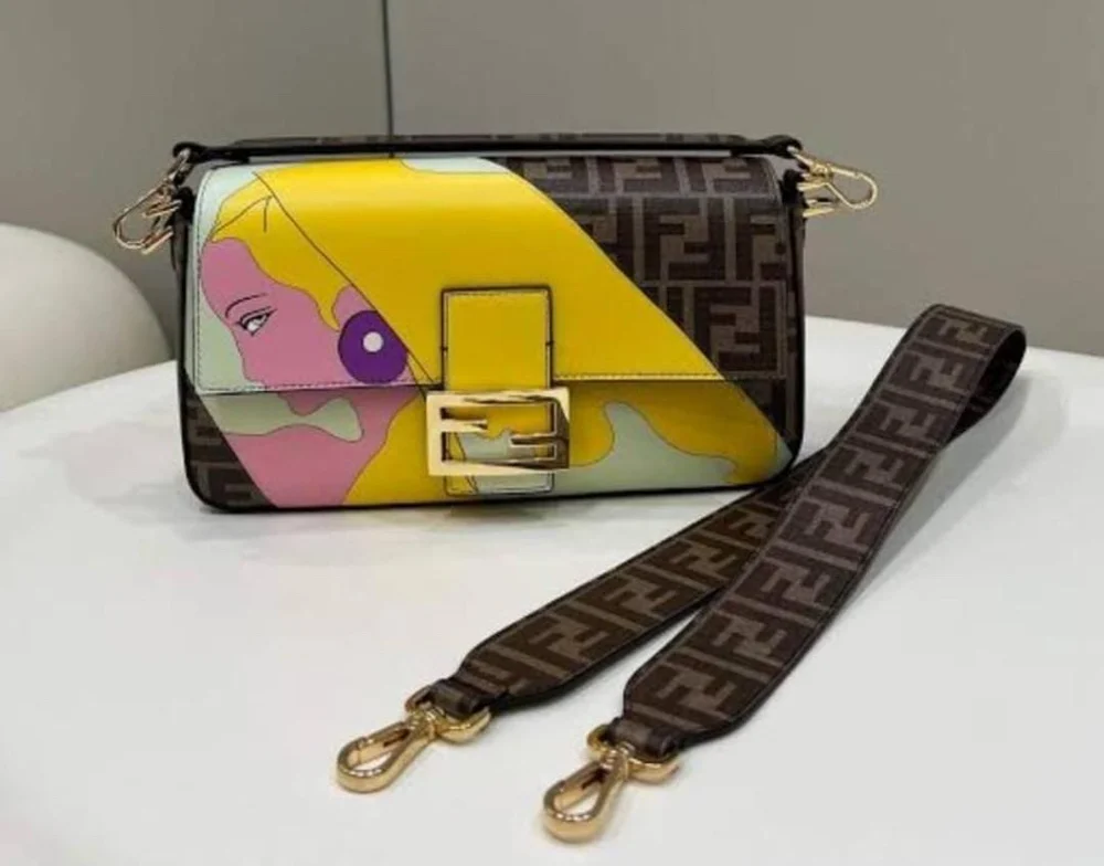 Fendi Baguette Bag Shoulder Strap With Og Box And Dust Bag