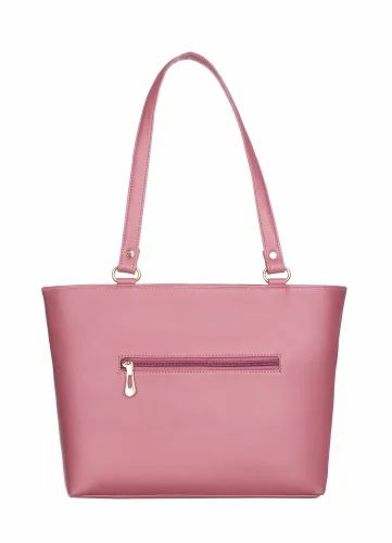 Pink Polyester Ladies Hand Bags
