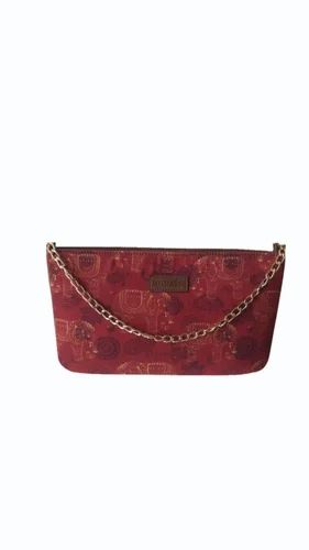 Elephant Paisley Printed Canvas Baguette Bag