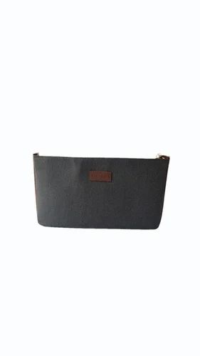 Grey Plain Canvas Baguette Bag
