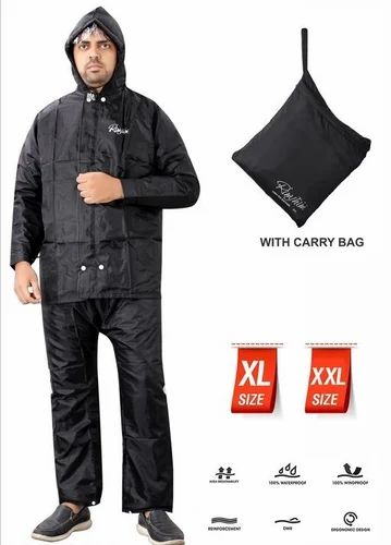Men Black Raincoat