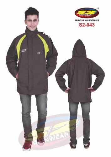 Blue Men Rain Jacket, Size: Large